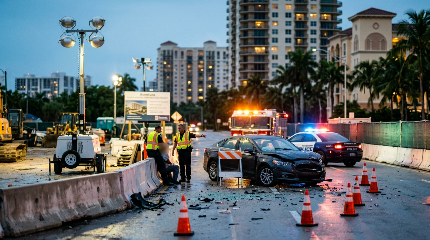 Choque en zona de construcción en Aventura levanta dudas sobre responsabilidad civil y las leyes de 'Dram Shop' en la Florida