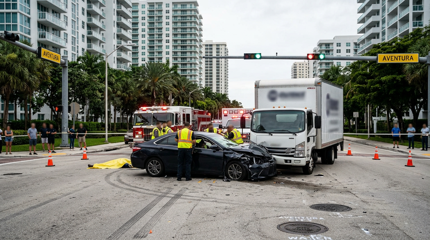 Aventura Resident Injured in Coral Gables Left-Turn Collision Involving Commercial Truck Regulatory Violations