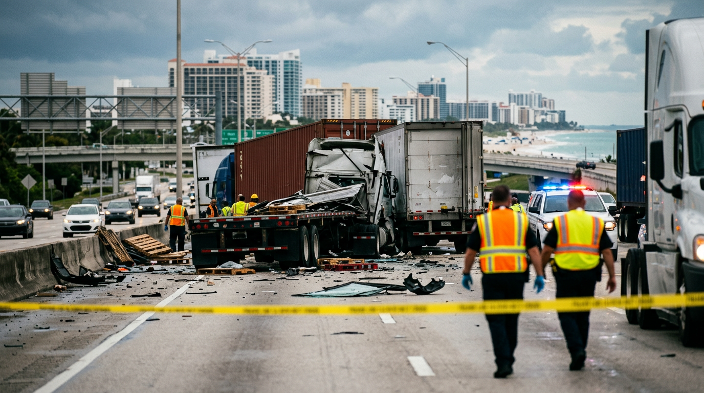 Chain Reaction Doral Trucking Collision Near Miami Beach Raises Federal Safety Standards Compliance Concerns