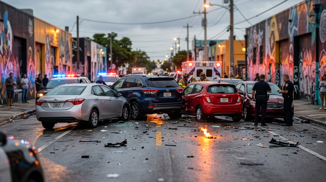 Chain Reaction Rear-End Collision in Wynwood Highlights High Legal Threshold for Florida Bodily Injury Claims
