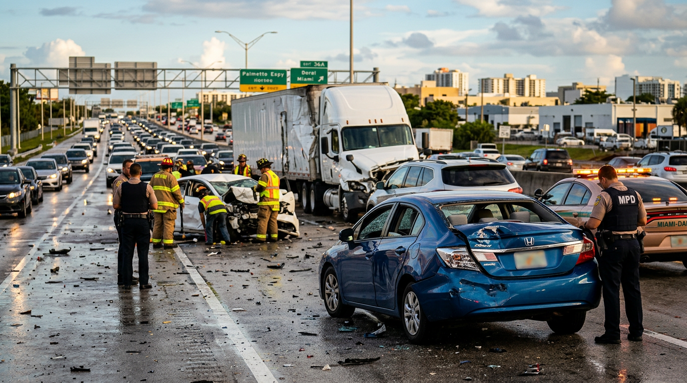 Doral Chain-Reaction Crash Raises Questions of Liability Under Florida Modified Comparative Negligence Law