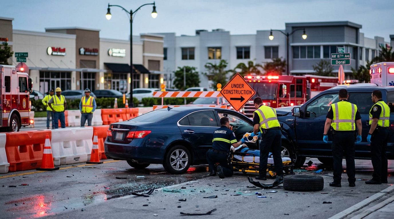 Doral Construction Zone Collision Raises Questions Over Florida No-Fault Bodily Injury Threshold Requirements