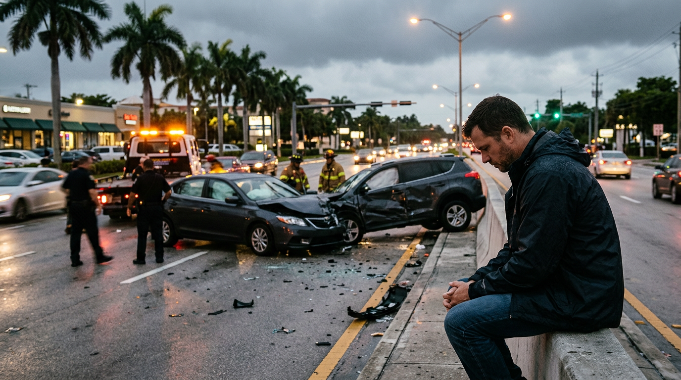 Evening Crash Near Coral Gables Leaves Key Biscayne Driver Weighing Florida Modified Comparative Negligence