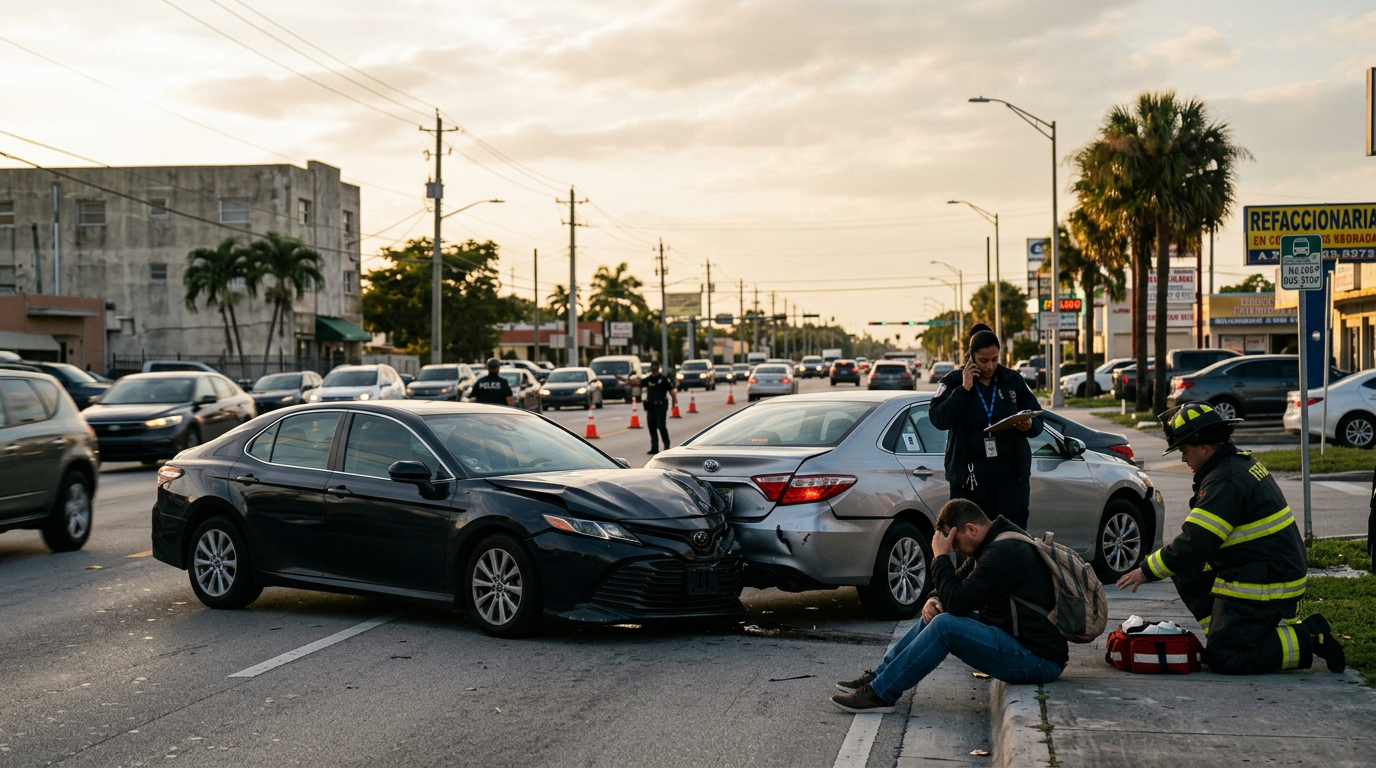 Residente de Hialeah lesionado en choque múltiple en Doral enfrenta complicaciones por cobertura de aplicación de transporte