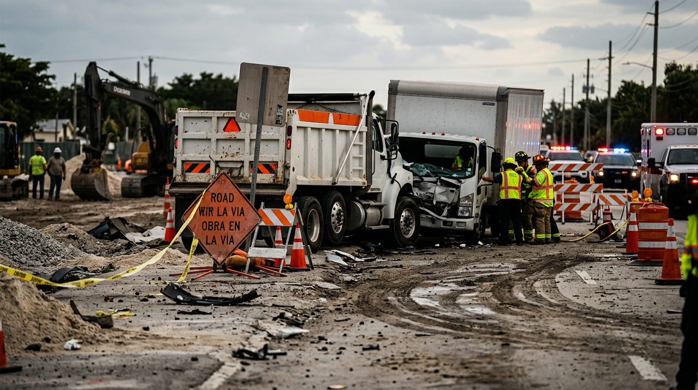 Hialeah Construction Zone Collision Raises Questions Over Federal Trucking Safety Regulation Compliance