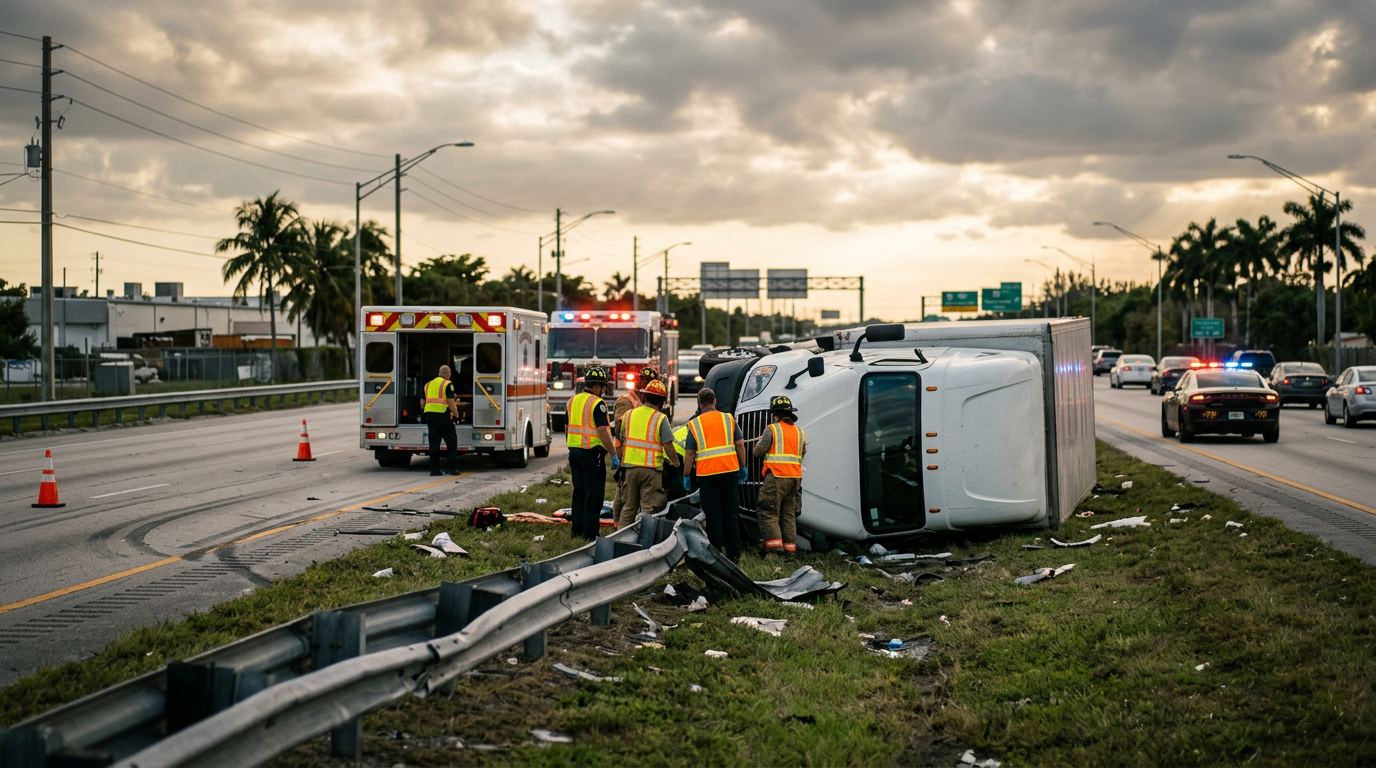 Homestead Commercial Truck Rollover on Florida Turnpike Highlights Critical Fourteen Day Medical Treatment Window