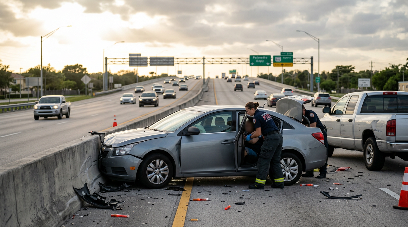 Homestead Resident Injured in Palmetto Expressway Merge Crash Faces Florida No-Fault Threshold Challenges