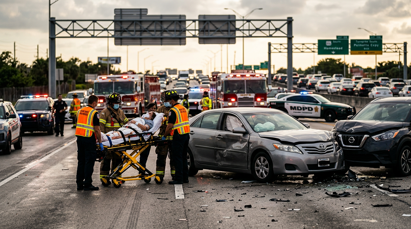 Homestead Resident Injured in Palmetto Merge Crash as Florida Modified Comparative Negligence Rules Apply