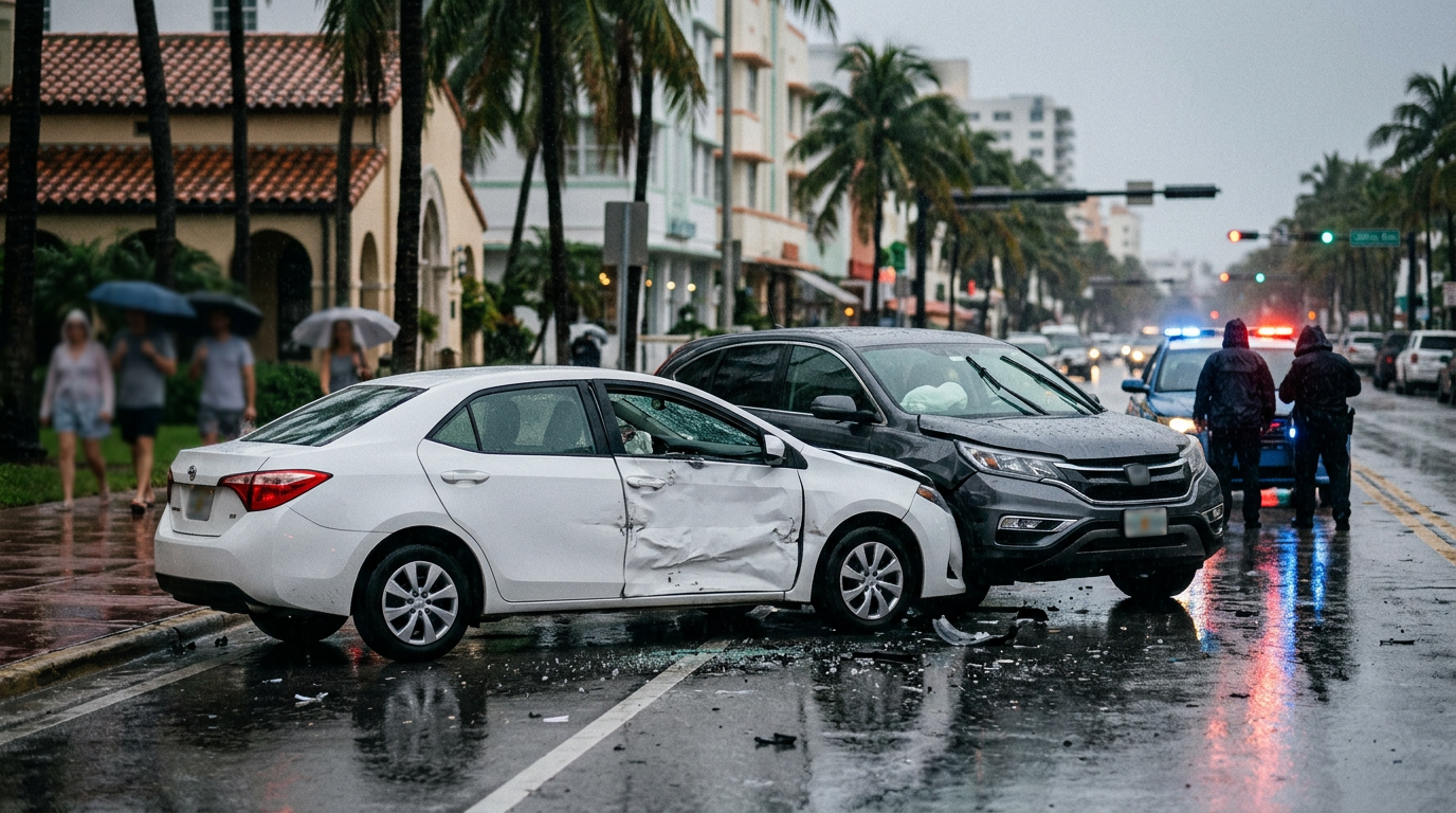 Miami Beach Rainy Day Crash Raises Questions Over Florida Modified Comparative Negligence Laws