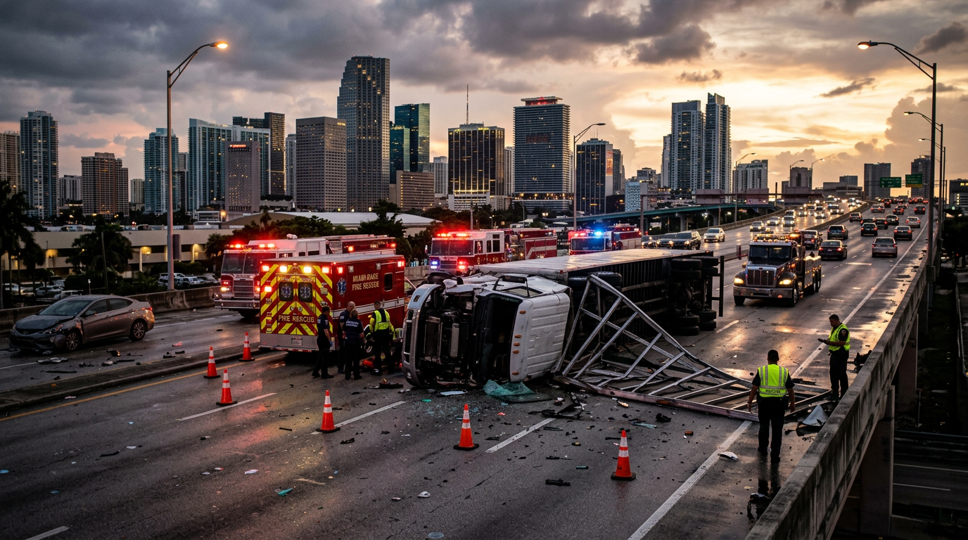 Miami Beach Turnpike Rollover Involving Commercial Truck Raises Serious Dram Shop Liability Questions
