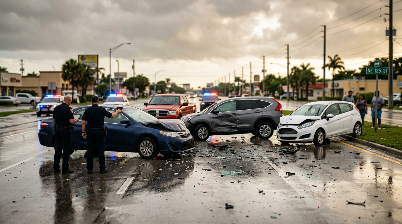 North Miami Multi-Vehicle Hydroplane Crash Highlights Importance of Immediate Electronic Data Preservation