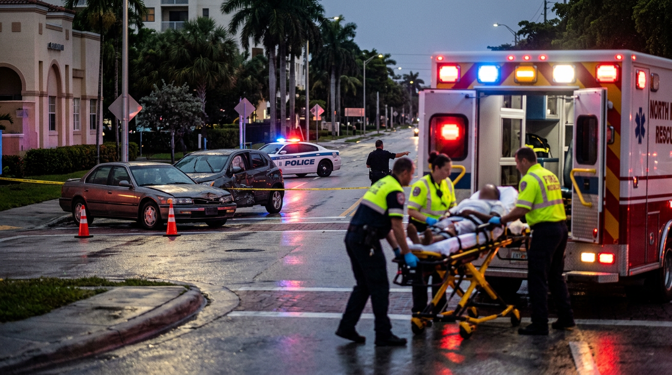 Residente de North Miami hospitalizado tras fuerte choque en Coral Gables; se sospecha que el otro conductor estaba ebrio