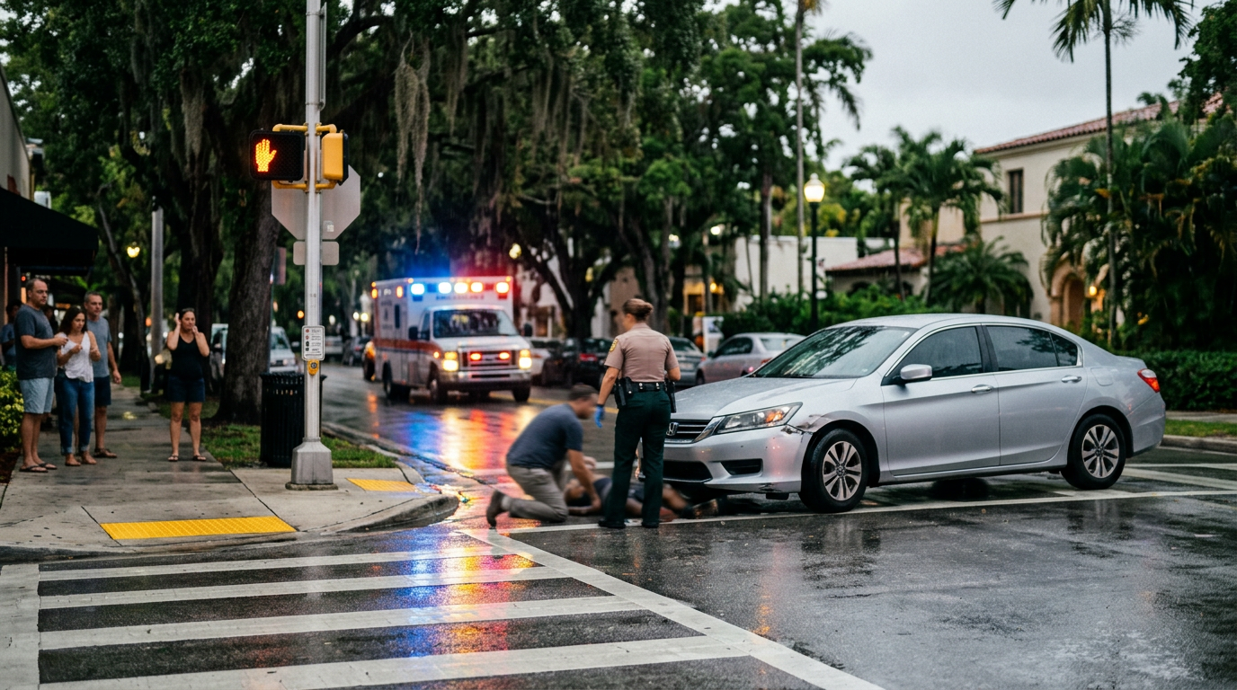 Pedestrian Struck Near Coconut Grove Crosswalk Faces Florida Modified Comparative Negligence Challenges