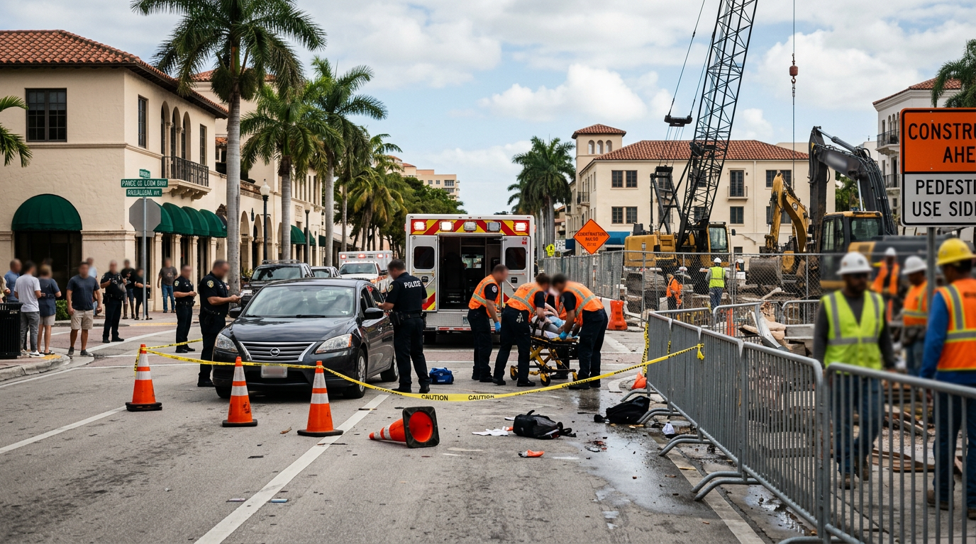 Pedestrian Struck Near Coral Gables Construction Zone Raises Questions of Florida PIP Coverage Rights