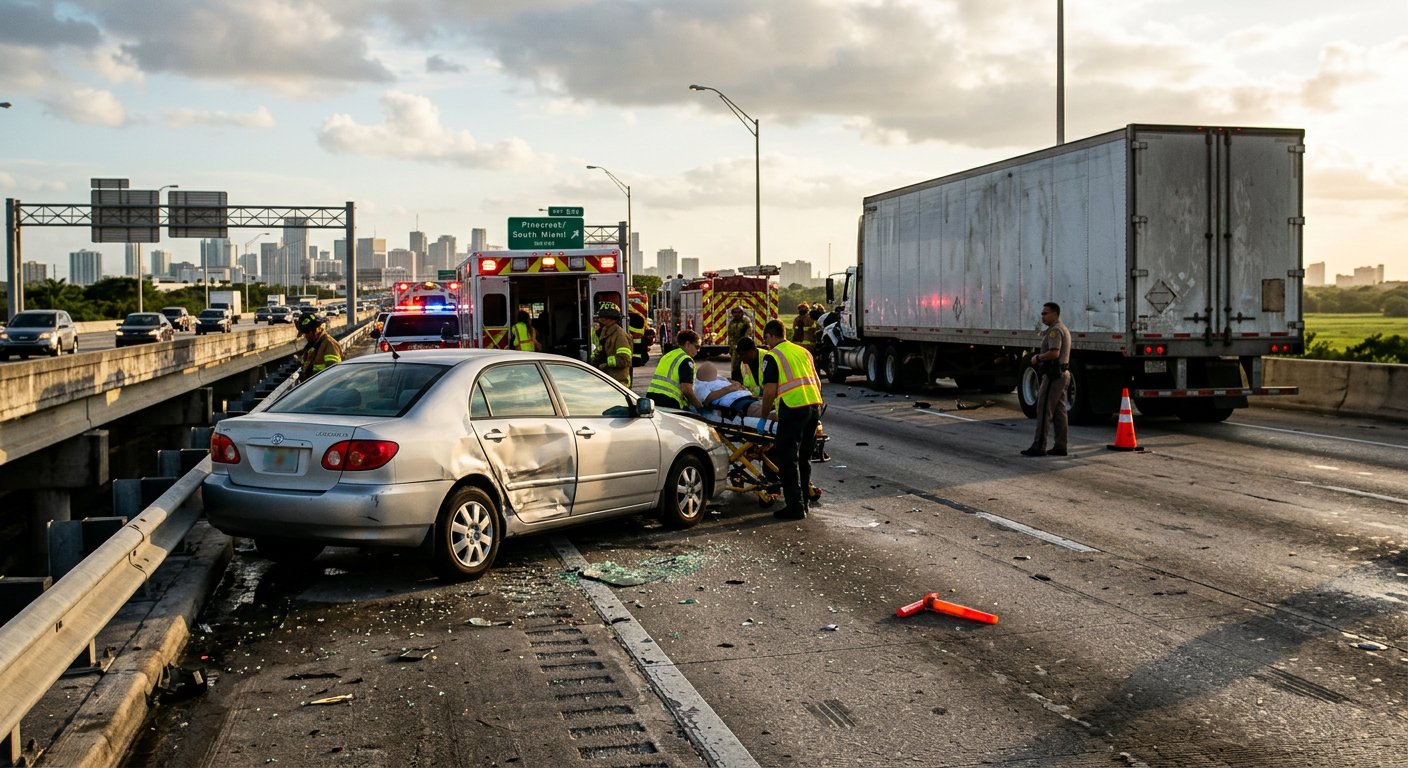 Pinecrest Commuter Injured in Dolphin Expressway Sideswipe Involving Interstate Trucking Safety Violations