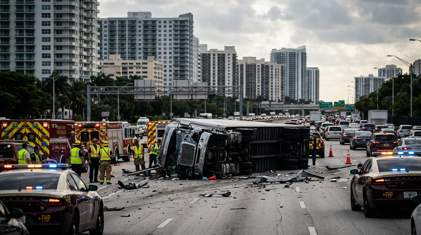 Serious Aventura Commercial Truck Rollover on Turnpike Highlights Critical 14-Day Medical Treatment Window