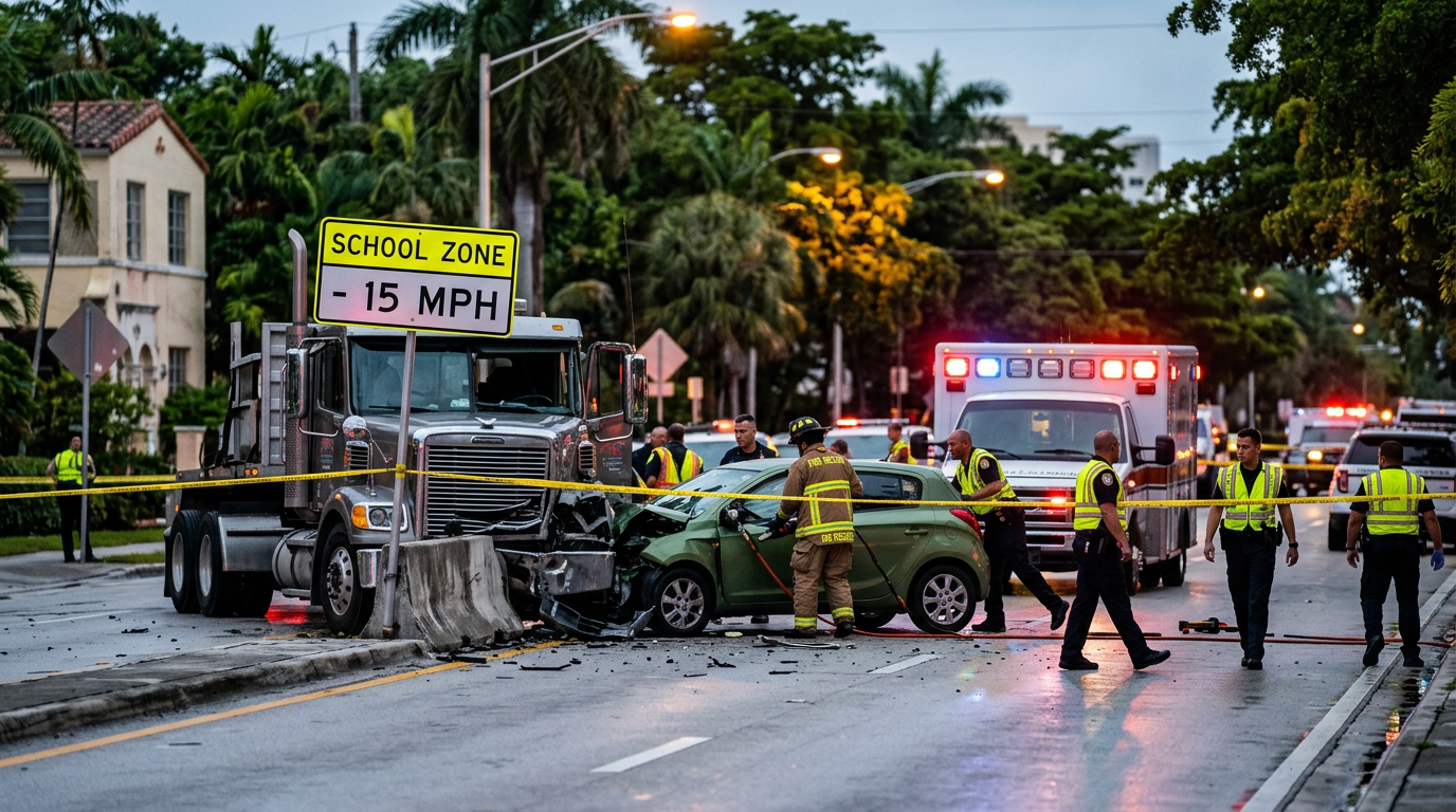 Serious Coconut Grove School Zone Crash Raises Questions Regarding Federal Motor Carrier Safety Compliance