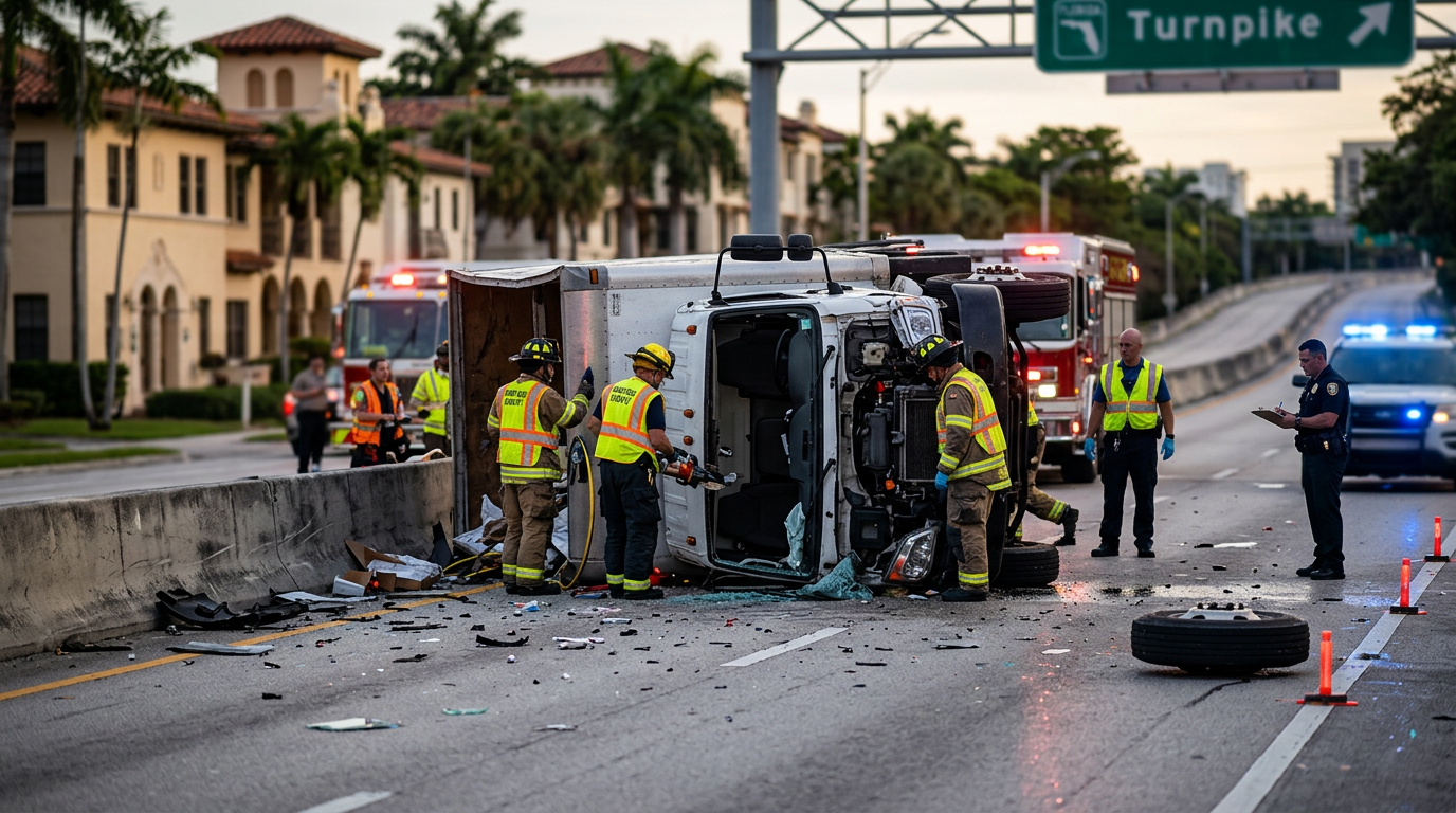 Serious Coral Gables Truck Rollover Near Turnpike Access Raises Questions of Florida Dram Shop Liability