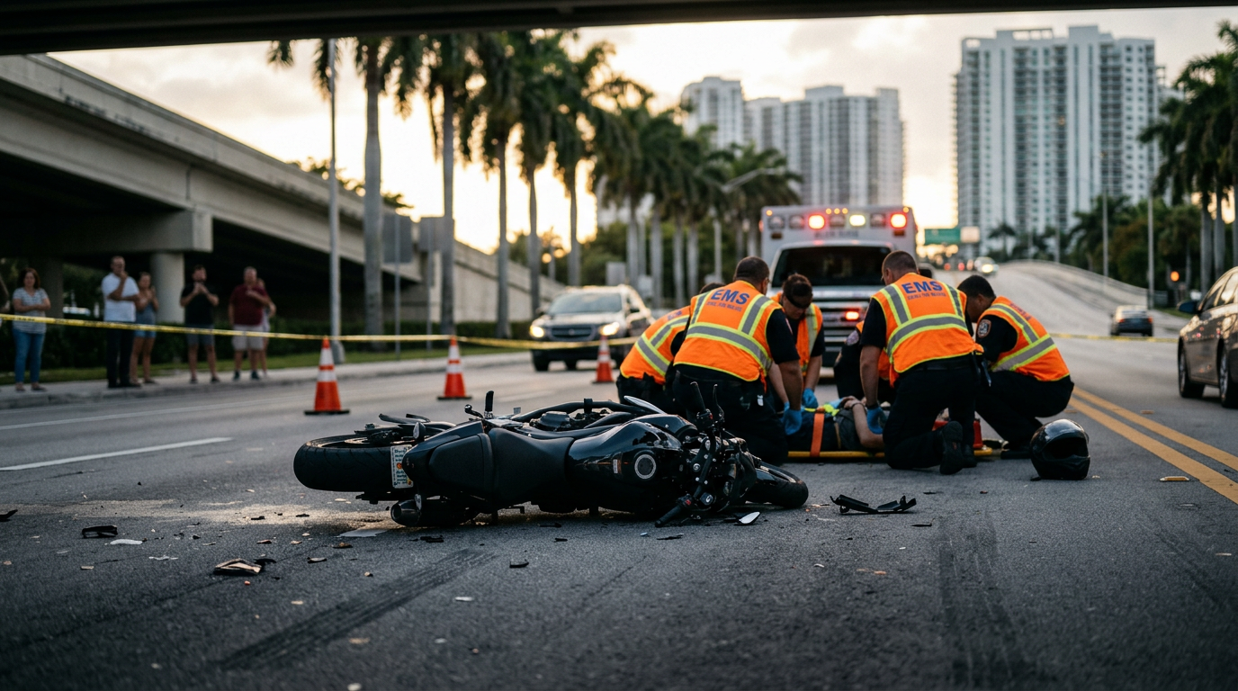 Serious Doral Motorcyclist Injury on Rickenbacker Causeway Highlights Critical Need for Stacking Insurance Coverage