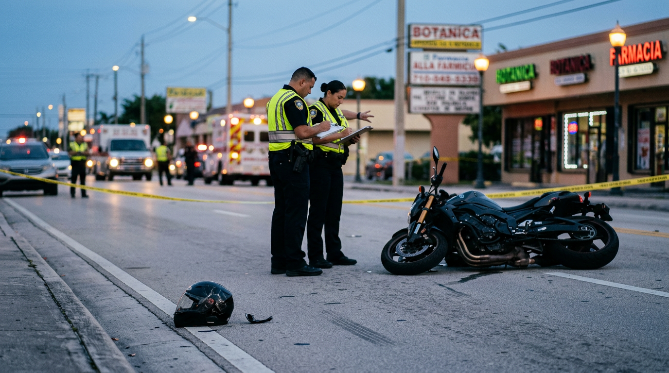 Serious Hialeah Hit-and-Run on Biscayne Boulevard Raises Questions Over Motorcycle Helmet Law Compliance