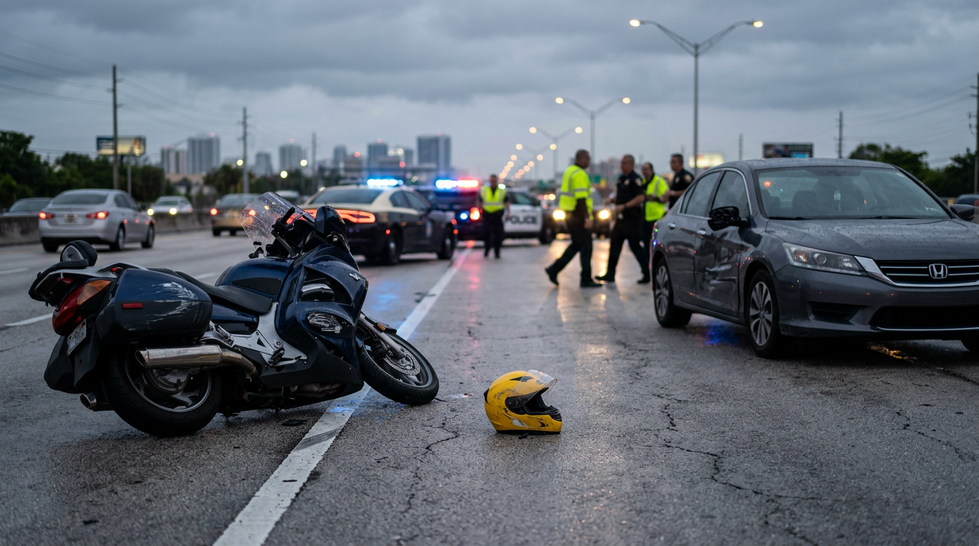 Serious Hialeah Side-Swipe on Dolphin Expressway Raises Questions Regarding Florida Motorcycle Helmet Laws