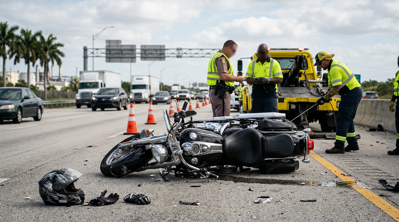 Serious Homestead Turnpike Rollover Highlights Complex Damage Recovery Under Florida Helmet Statutes