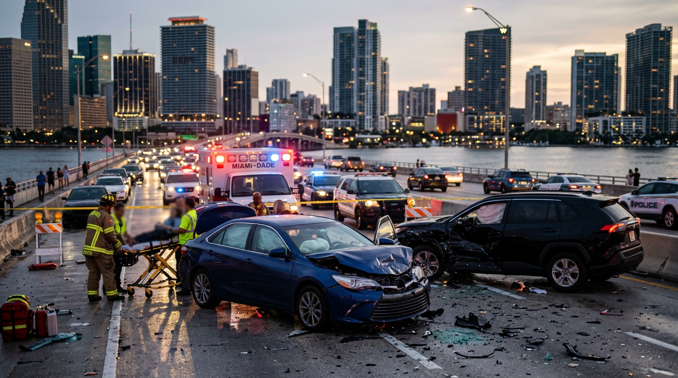 Lesiones graves en el MacArthur Causeway tras choque por manejar bajo los efectos del alcohol: La importancia del 'stacking' en el seguro