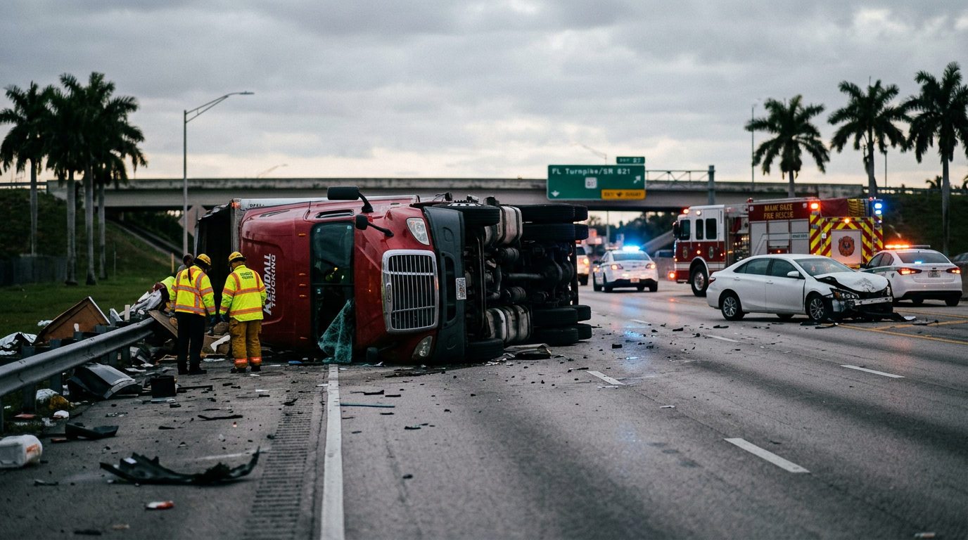 Serious Kendall Truck Rollover Highlights Complex Dram Shop Liability After Turnpike Collision