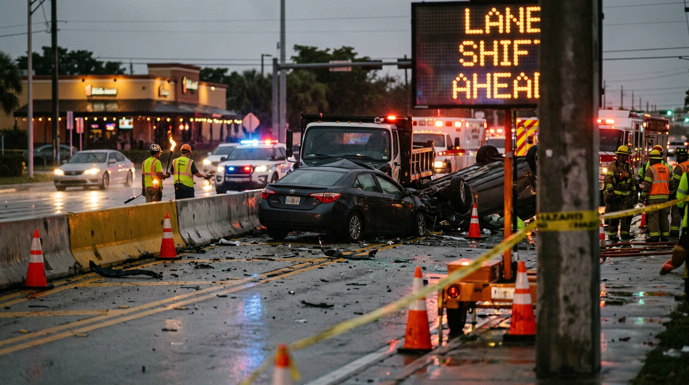 Serious Lane-Shift Construction Accident in Kendall Raises Questions of Dram-Shop Liability
