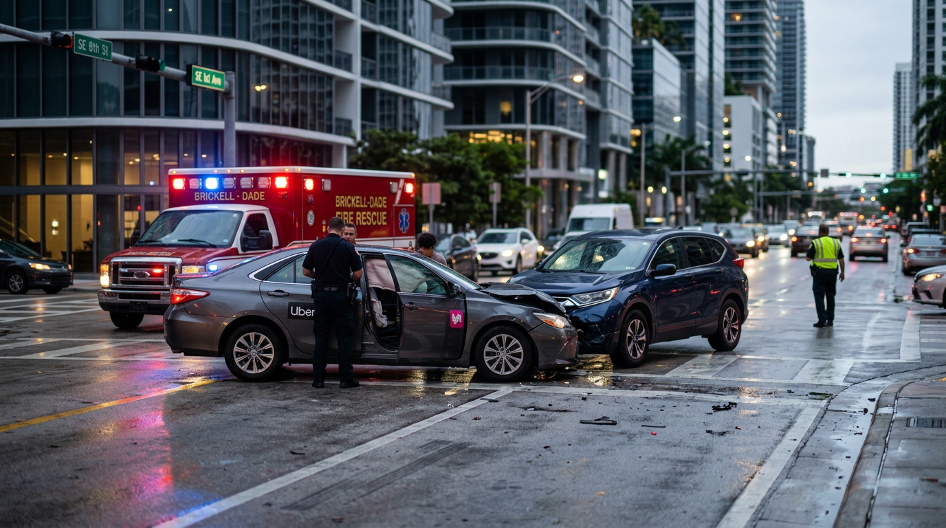 Serious Left-Turn Crash in Coral Gables Raises Complex Questions Regarding Rideshare Insurance Periods