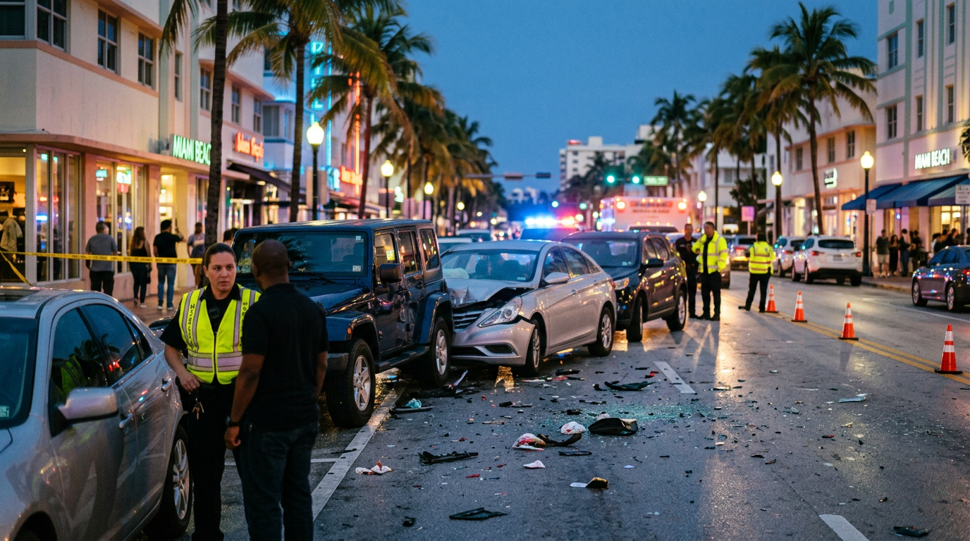 Fuerte choque en cadena en Miami Beach pone la ley de responsabilidad de establecimientos en el punto de mira