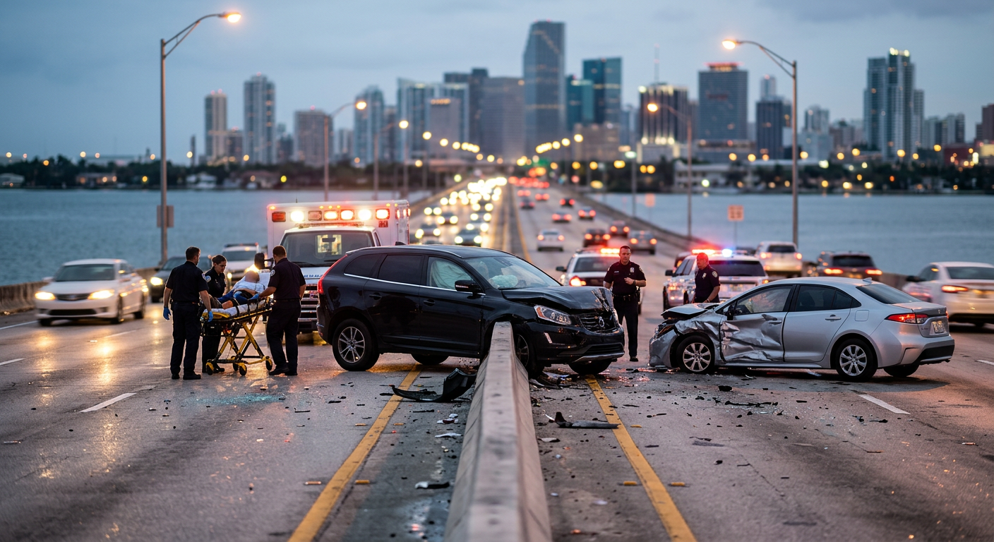 Grave choque en el MacArthur Causeway resalta la importancia de la Regla de los 14 Días del PIP en Florida
