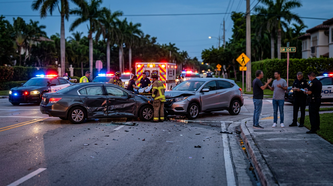 Serious Pinecrest Injuries Reported Following Broadside Wynwood Rideshare Collision and Liability Dispute