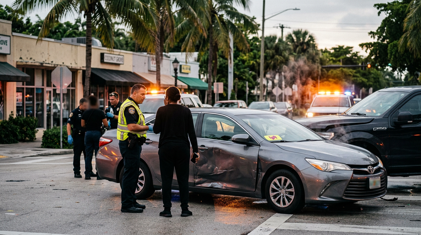 Serious T-Bone Collision in Coconut Grove Highlights Complex Florida Rideshare Insurance Coverage Tiers