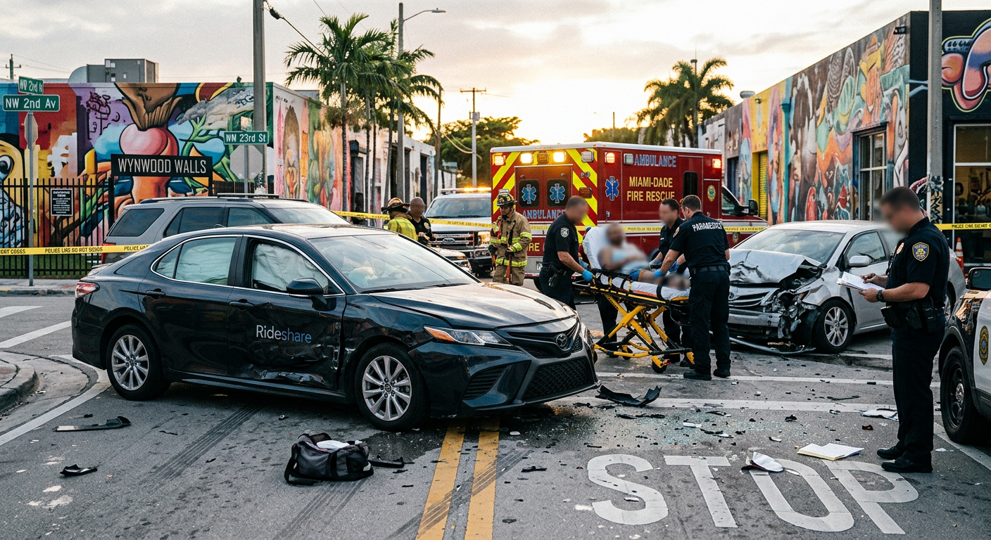 Serious Wynwood Rideshare Collision Highlights Complex Multi-Tiered Insurance Coverage Challenges for Victims