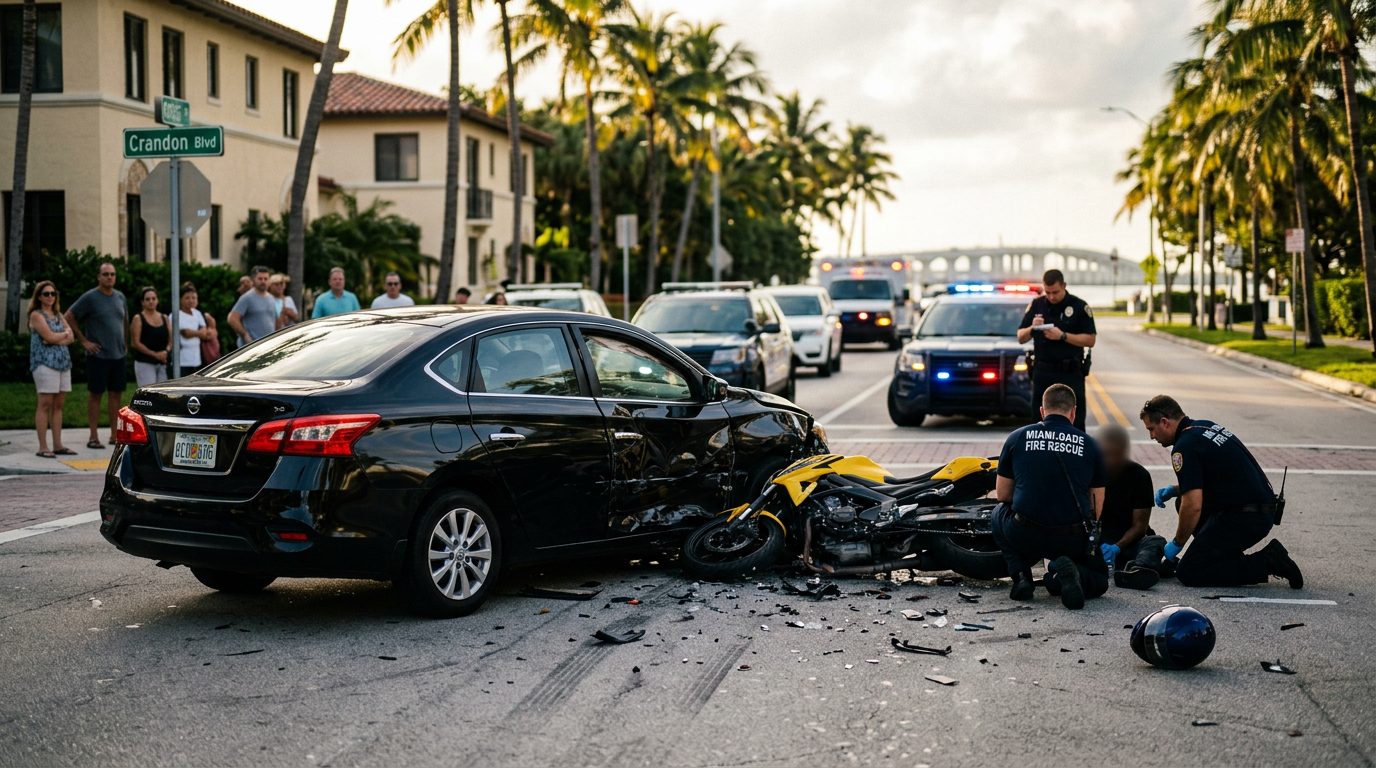 Serious Wynwood Rideshare T-Bone Collision Highlights Florida Motorcycle Helmet Law and Damage Recovery