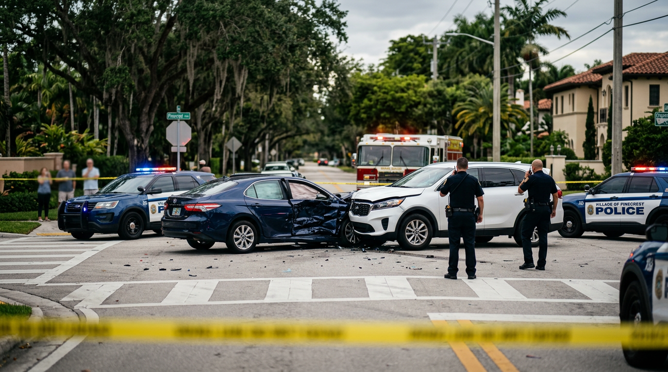 Fuerte choque lateral en Wynwood involucra a residente de Pinecrest y pone a prueba las nuevas leyes de negligencia comparativa en Florida