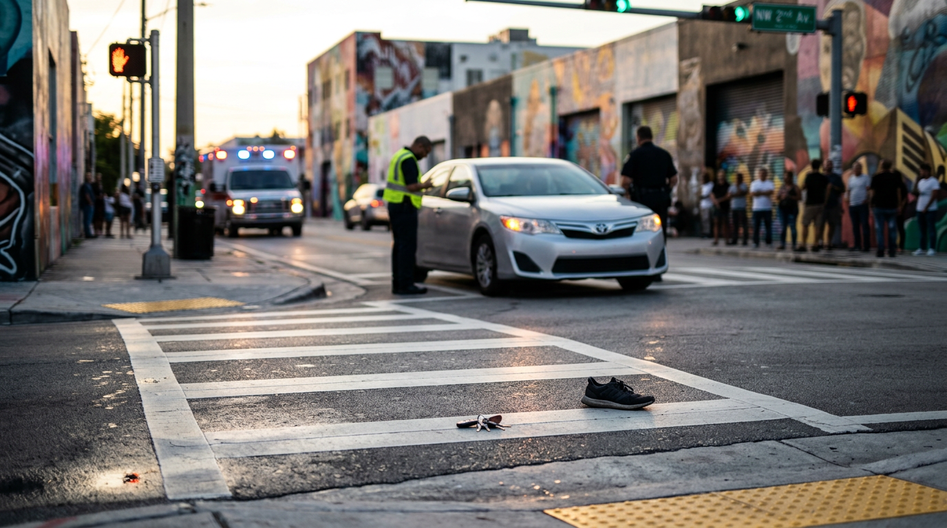 Atropello de peatón en un paso de cebra en Wynwood pone a prueba la nueva ley de negligencia comparativa en la Florida